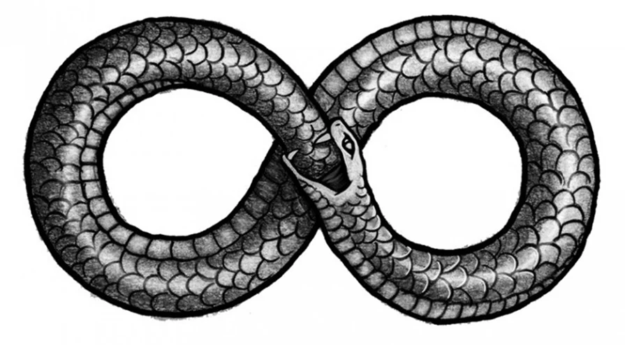 Snake eating its tail symbol