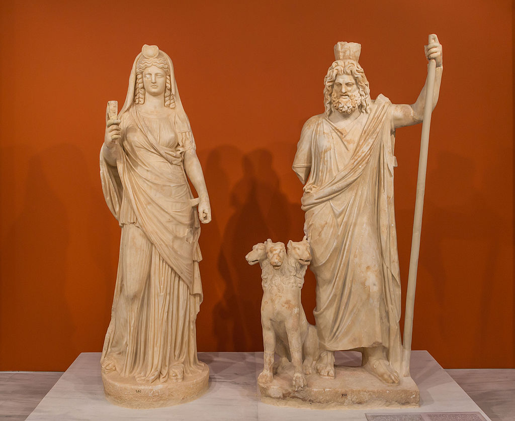Pluto_Serapis_and_Persephone_Isis_Heraklion_museum