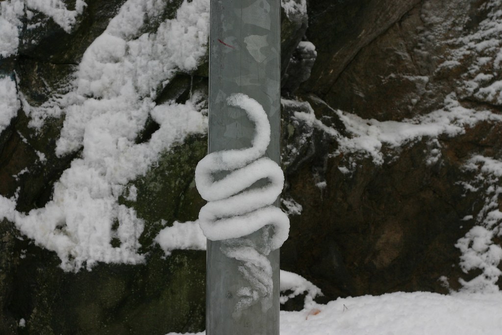 snow snake on pole